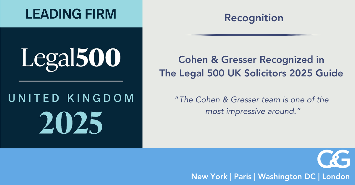 Cohen & Gresser Recognized in The Legal 500 UK Solicitors 2025 Guide ...
